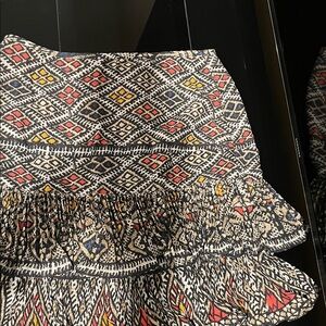 BCBGMaxAzria tiered pleaded Skirt - Black, Red, Yellow 19 inches lenght